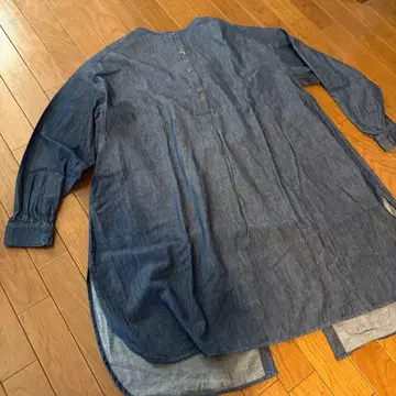 스튜디오 클립 인디고 셔츠 원피스 튜닉 백 끈