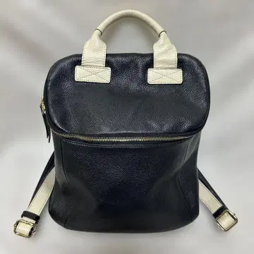 rose bud 주름 가죽 블랙&화이트 작은 백팩