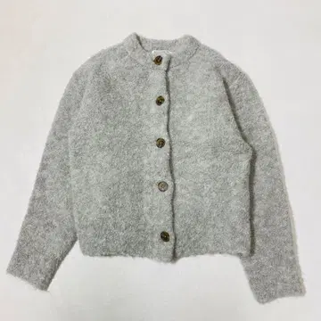 뷰티앤유스 울 알파카 블렌드 부클 니트 가디건