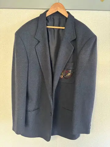 원 포인트 디자인 테일러드 자켓 네이비