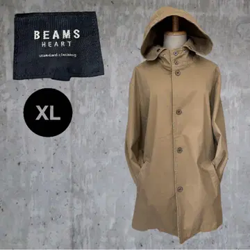 BEAMS HEART 후드 부착 트렌치코트 XL 베이지