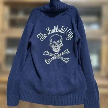 스컬 가디건 해골 네이비 아우터 가디건