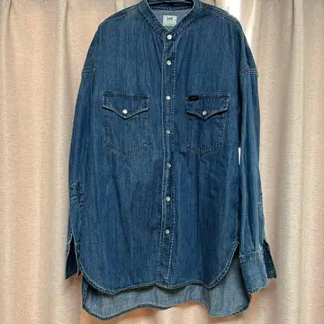 [ LeexCIAOPANIC TYPY ] 데님 밴드 카라 셔츠