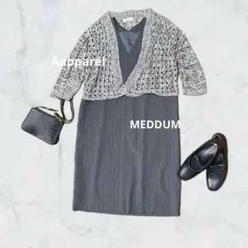 2세트 성인 심플 캐주얼 왕도 포멀 원피스 x 시스루 니트 가디건