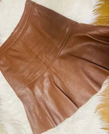 SINEQUANONE 브라운 양가죽 타이트 스커트