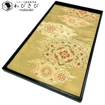 후쿠로 오비 아름다운 꽃 무늬 패턴 금실 골드 컬러 포멀 O-3872