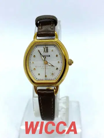 WICCA 솔라 손목시계 골드/브라운
