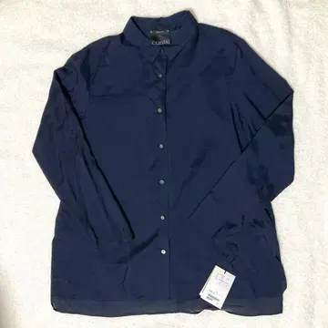 [ 미사용 새상품 ] 완판템 conte 큐프라 실크 셔츠 네이비
