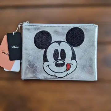 Casselini 디즈니 메탈릭 자수 파우치 미키마우스 실버