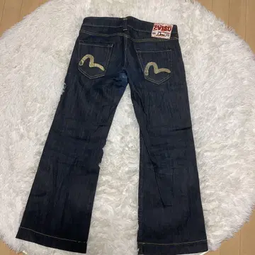 Evisu 다크 블루 플레어 데님 팬츠 빈티지 한정 컬러 L 사이즈
