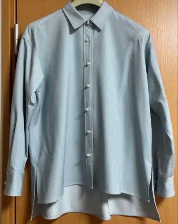 PLST 라이트 블루 버튼업 셔츠 긴팔