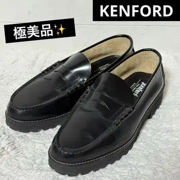 컨디션 최상 켄포드 코인 로퍼 가죽 신발 블랙 통굽 K005 26cm