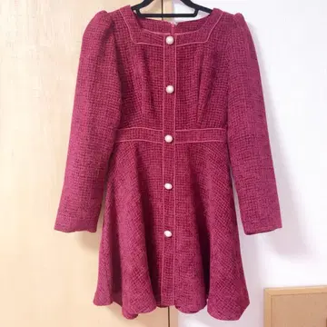 미셸 마카롱 트위드 미니 원피스 빨간색 red