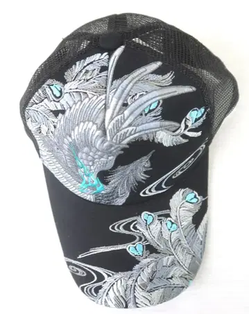 미사용 카라쿠리타마시 212846 봉황 자수 일본풍 패턴 캡