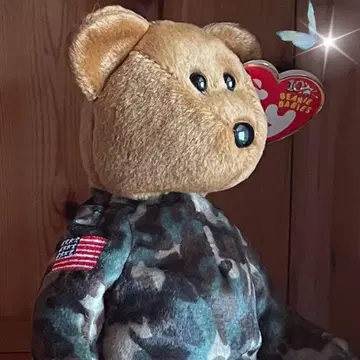 [ 구하기 어려움 ] ty 비니 베이비즈 곰 봉제 인형 패트릭 카모플라쥬