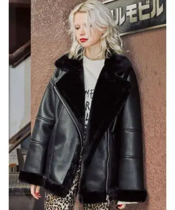 jouetie 보아 자켓 무스탕 자켓 라이더