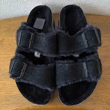 버켄스탁 애리조나 시어링 보아 샌들 블랙 38