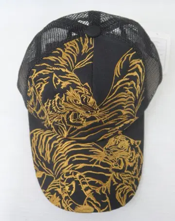 미사용 카라쿠리타마시 221831 호랑이 자수 일본풍 패턴 캡