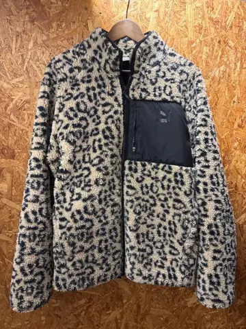 푸마 PUMA 레오파드 무늬 플리스 보아 자켓