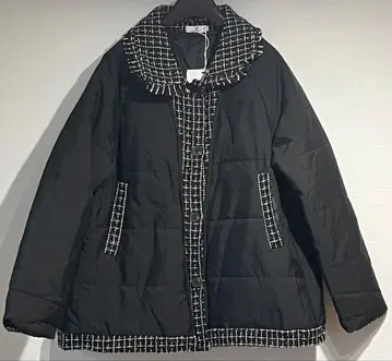 새상품 트위드 트리밍 자켓 여성용 충전솜 가을/겨울 트위드 원단