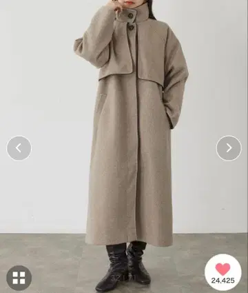 lumier 뤼미에 스탠드 카라 베이지 롱 코트