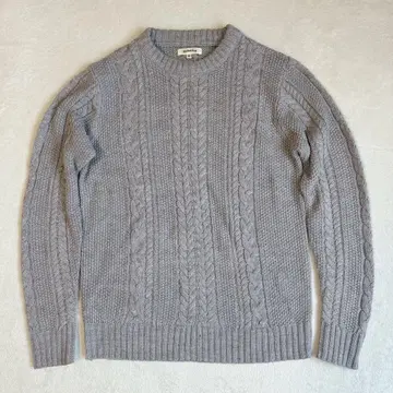 릴레이션 케이블 니트 스웨터 크루넥 심플 리브 M