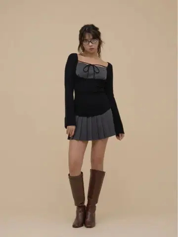 andmary Gisele 니트 셋업 그레이