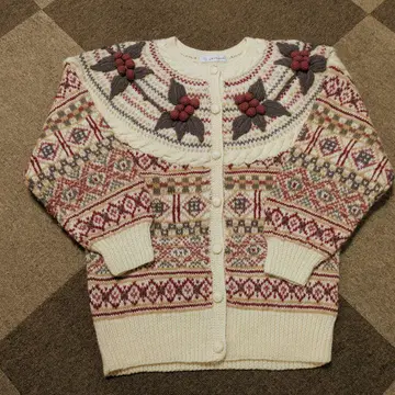 레트로 뜨개질 니트 가디건 LE FLUY