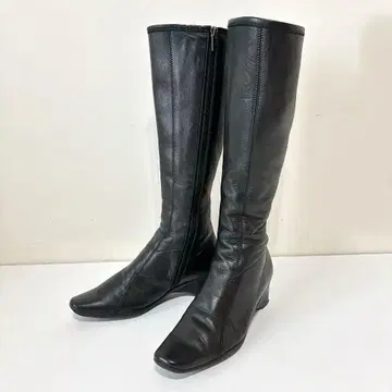 새상품급 긴자 요시노야 23.5cm 스퀘어토 발수 컴포트 롱 부츠