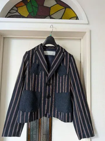 sunaokuwahara 스트라이프 테일러드 자켓