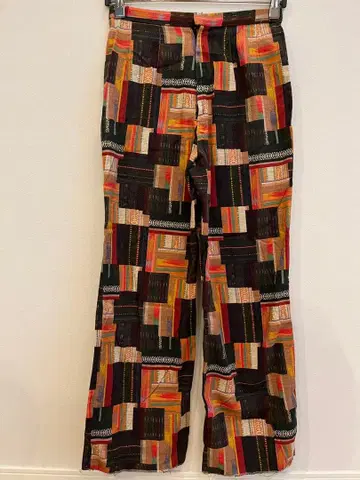 기하학 패턴 와이드 팬츠 구제 의류