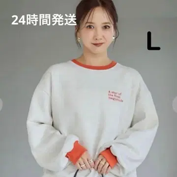 시마무라 다나카 리나 배색 로고 자수 맨투맨 속기모 트레이닝복 mysa