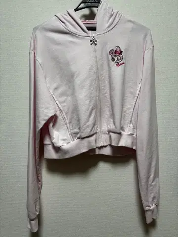 메조피아노 숏 기장 후드티 핑크