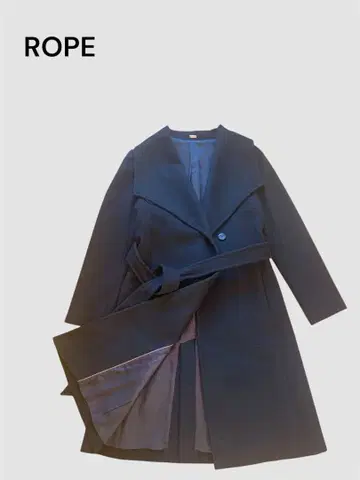 ROPE 캐시미어 혼방 롱 코트 블랙