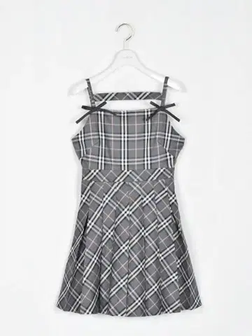 evelyn 체크 플리츠 원피스 OP 그레이 체크 무늬 에블린