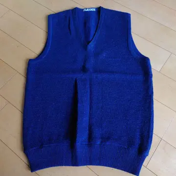 PLAYBOY 네이비 V넥 니트 베스트