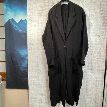 Z1975 블랙 리브 롱 코트