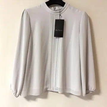 리플렉트 스탠드 카라 블라우스 7부 소매 그레이 택 포함 새상품