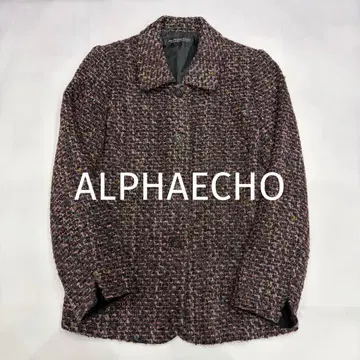 ALPHAECHO 칼라 트위드 자켓 핑크 9AR