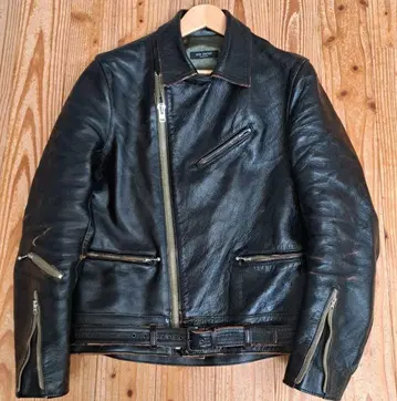 블랙 더블 라이더 자켓 가죽