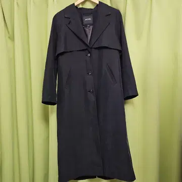 MONKI 블랙 롱 스프링 코트 UK 8