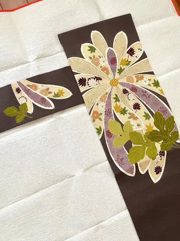 공예 기모노 노구치 크레이프 원단 나고야 오비