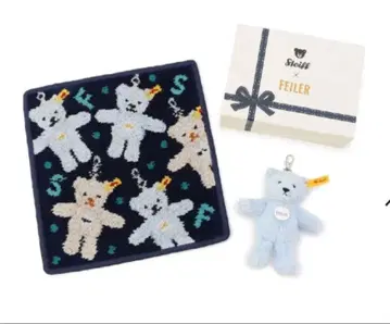 [ Steiff FEILER 손수건 ] 슈타이프 테디베어 키링 세트