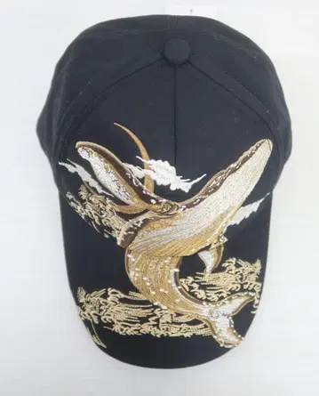 미사용 카라쿠리타마시 243891 좌두고래 자수 일본풍 패턴 캡