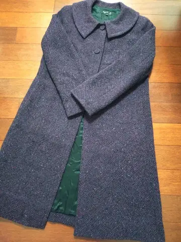 anies b 트위드 롱 코트