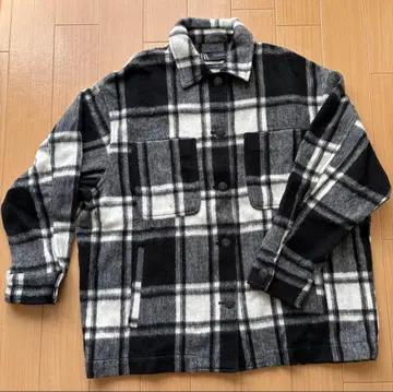 ZARA 체크 울 셔츠 자켓 새상품급