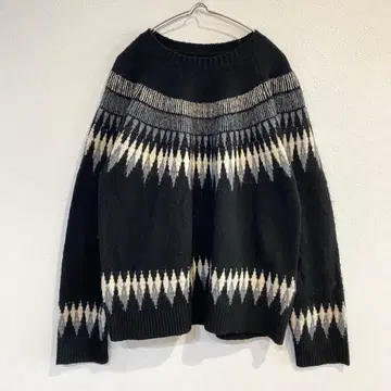 페어아일 패턴 니트 풀오버 긴팔 크루넥 38