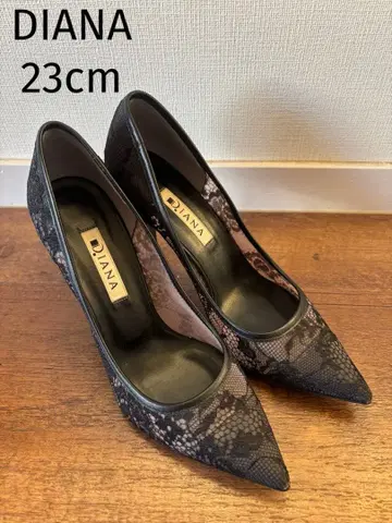 다이애나 튤 레이스 펌프스 블랙