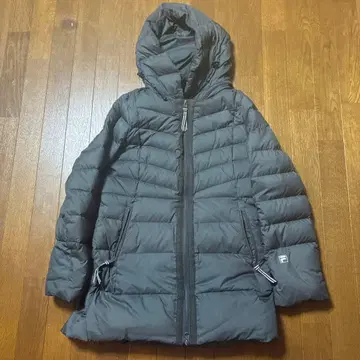 FILA 후드 부착 다운 자켓 그레이