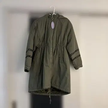 JENNI LOVE 후드 부착 올리브 그린 롱 코트 어린이용